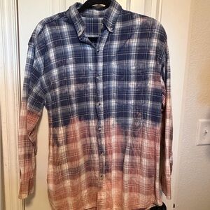 Women’s  Blue and Pink Plaid Shirt